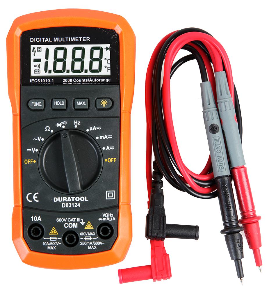 D03124 Duratool Digital Multimeter Auto 10a